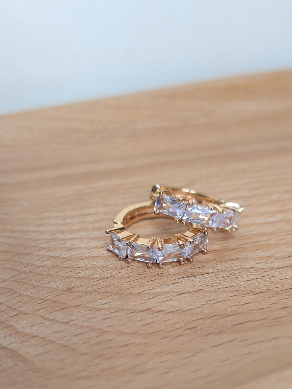 18k Gold Filled Cubic Zirconia Huggie Earrings
